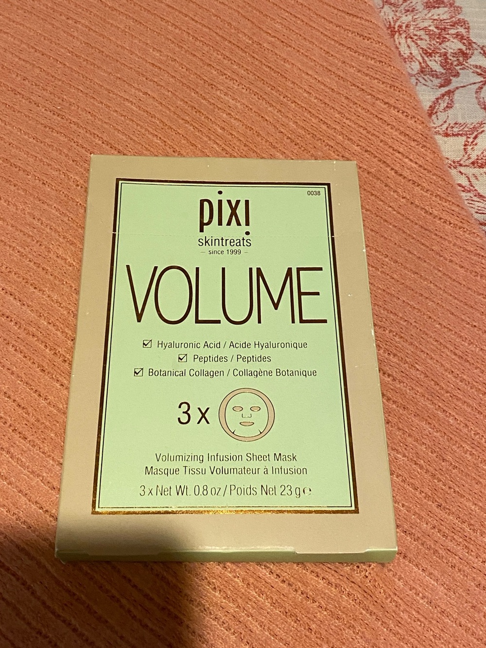 Pixi Volume Volumizing Sheet Mask - Mint Green & Gold Trim